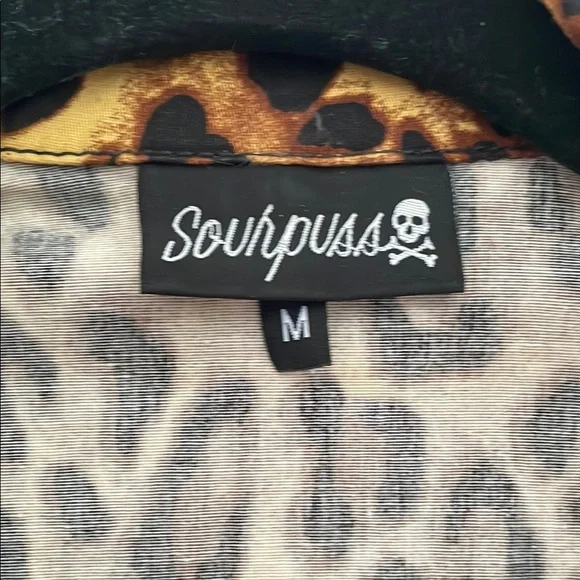 Sourpuss Leopard Print studded vest - Picture 4 of 5